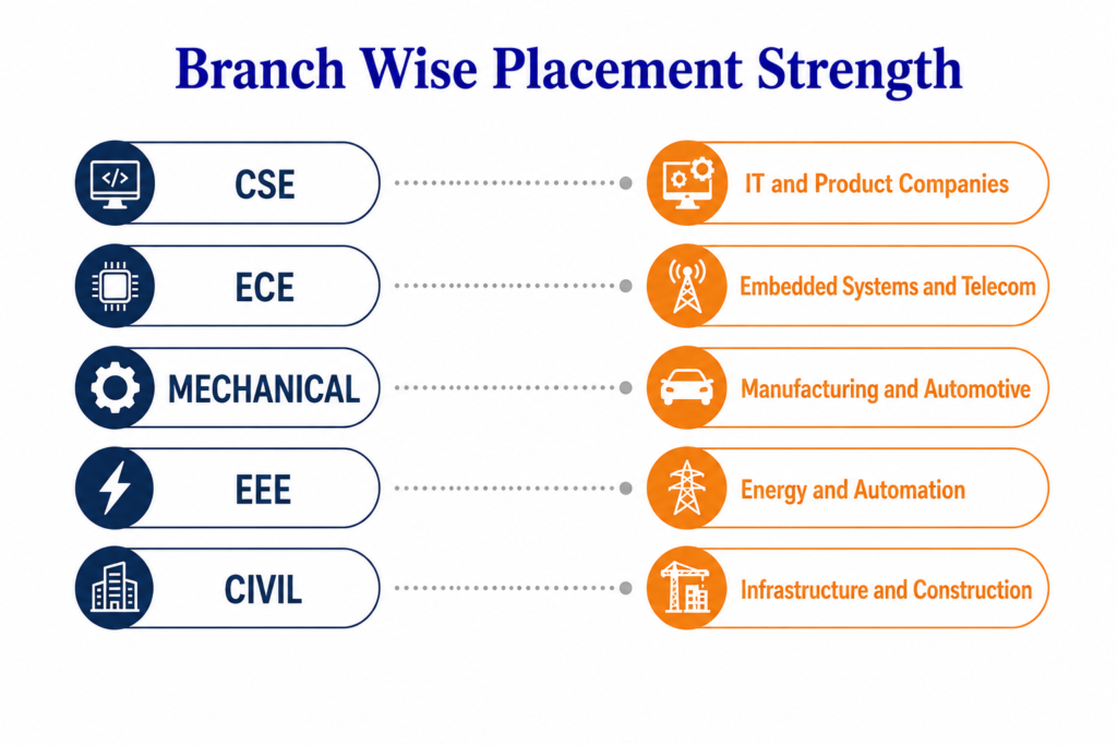 Top colleges in erode for better placements-branch wise placements